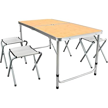 「在庫売出値下げ」アウトドアテーブルセット(チェア4脚) テーブルチェアセット アウトドア 折り畳み テーブル*1+ チェア